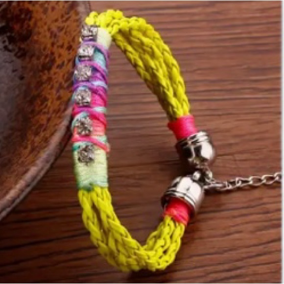4/$20!!!   Bright Yellow Braided Punk Woven Bracelet - Picture 5 of 5